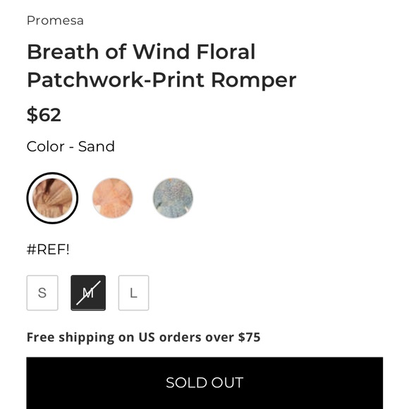 NWT Promesa Breath of Wind Floral Patchwork Print Romper - Picture 8 of 8